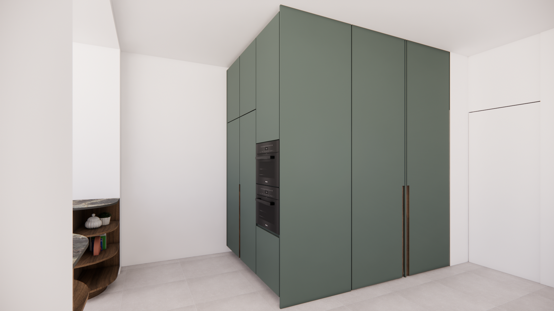 Stage — groene kastenwand
